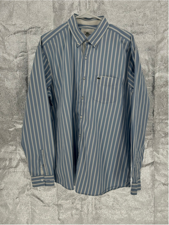 Lacoste Other - Men's Lacoste Casual Button Down Shirt, Size 16.5, Blue and White Striped
